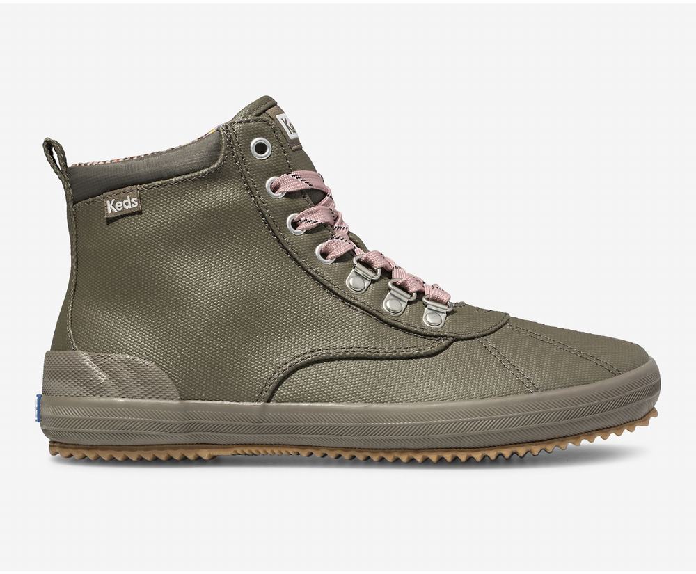 Women's Keds II Water-Resistant Scout Boot Olive 7015368LU - South Africa